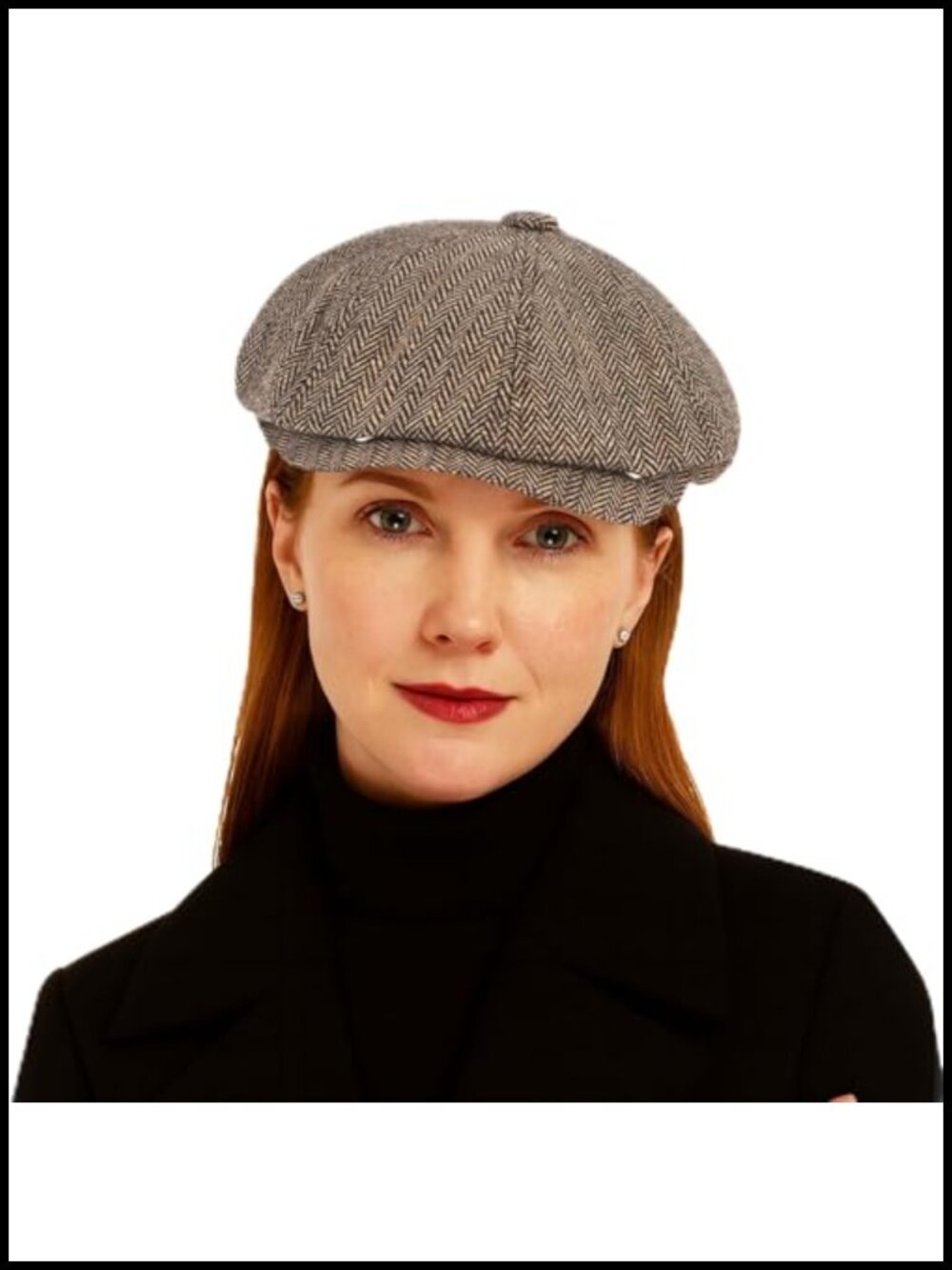 Wool Blend Tweed Newsboy Cap Vintage Irish Gatsby Flat Cap Fall Winter